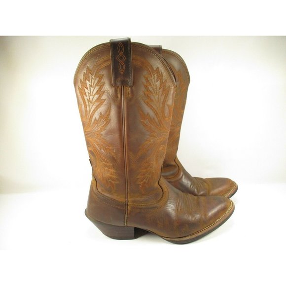 Justin Boots Shoes - Justin Sorrel Boots Womens 9B Apache Brown Leather Western Cowboy SVL2000